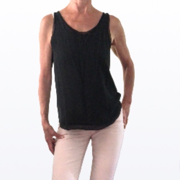 100% Silk Aritzia Babaton Black  Sleeveless lined Blouse - Picture 2 of 10